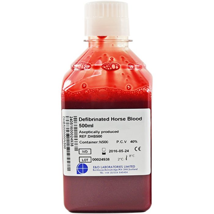 Defibrinerat hästblod 500ml